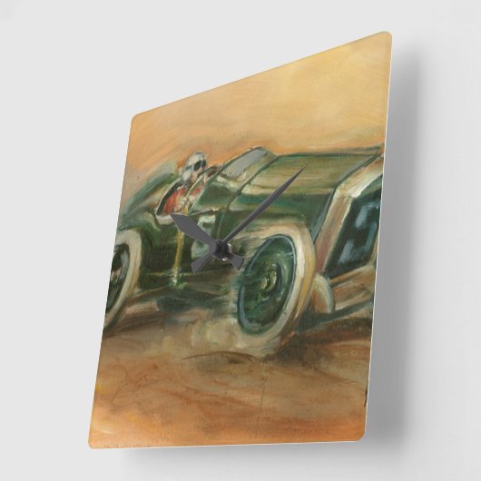 Racecar von Ethan Harper Quadratische Wanduhr (Winkel)