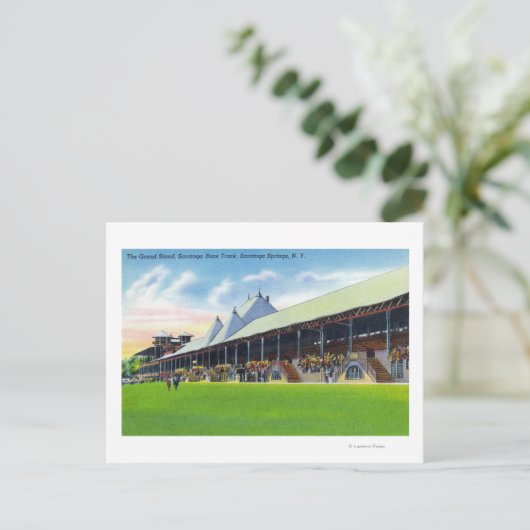 Racegruns Ansicht des Grand Stand auf der Strecke Postkarte (Stehend Vorderseite)