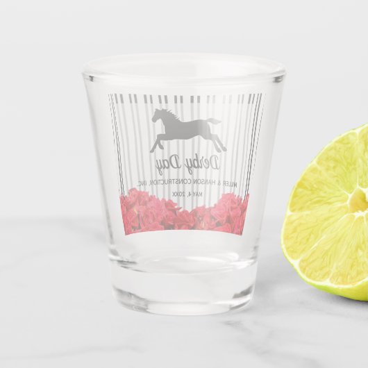 Racehori und Rose Derby Day Schnapsglas (Rückseite)