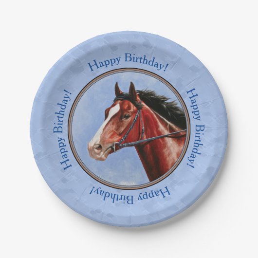 Racehorse Blauer Vollblut Pappteller (Vorderseite)