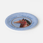 Racehorse Blauer Vollblut Pappteller (Schrägansicht)