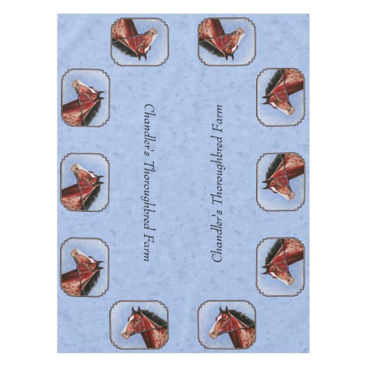 Racehorse Blauer Vollblut Tischdecke (Vorderseite)