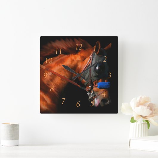 Racehorse Clock Quadratische Wanduhr (Zuhause)