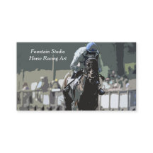 Racehorse mit Jockey in Blue Business Cards