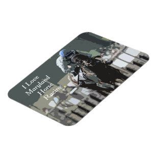 Racehorse mit Jockey in Blue Flexible Magnet
