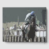Racehorse mit Jockey in Blue Gästebuch (Rückseite)