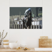 Racehorse mit Jockey in Blue Poster (Küche)