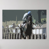 Racehorse mit Jockey in Blue Poster (Vorne)