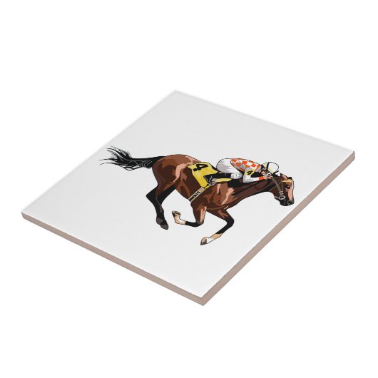 Racehorse und Jockey Fliese (Seite)