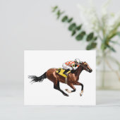 Racehorse und Jockey Postkarte (Stehend Vorderseite)