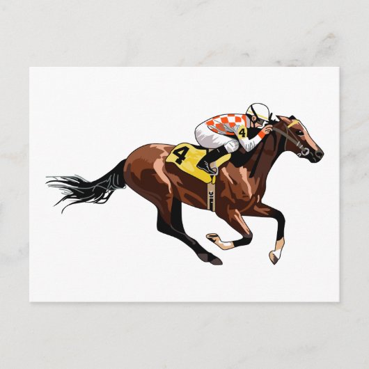 Racehorse und Jockey Postkarte (Vorderseite)