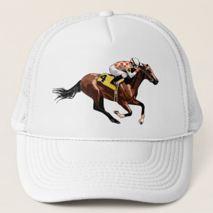 Racehorse und Jockey Truckerkappe