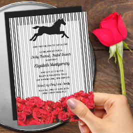 Racehorse und Rose Derby Bridal Einladung