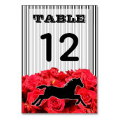 Racehorse und Rose Derby Party Tischnummer (Rückseite)