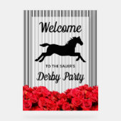 Racehorse und Rose Derby Party Willkommen Acrylschild (Vorderseite)