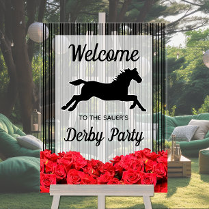 Racehorse und Rose Derby Party Willkommen Acrylschild
