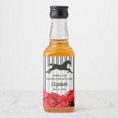 Racehorse und Rose Schwarz-weiße Streifen Derby Alkoholflaschenetikett (Vorderseite)