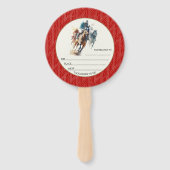 Racehorses and Jockeys Derby Party Red Fächer (Vorderseite)