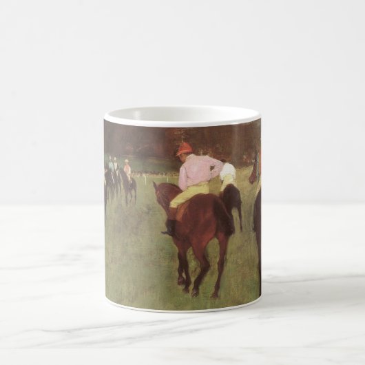 Racehorses bei Longchamp von Edgar Degas Kaffeetasse (Mittel)