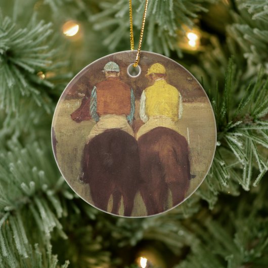 Racehorses bei Longchamp von Edgar Degas Keramik Ornament (Baum)
