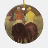 Racehorses bei Longchamp von Edgar Degas Keramik Ornament (Vorne)
