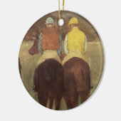 Racehorses bei Longchamp von Edgar Degas Keramik Ornament (Links)