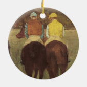 Racehorses bei Longchamp von Edgar Degas Keramik Ornament (Hinten)