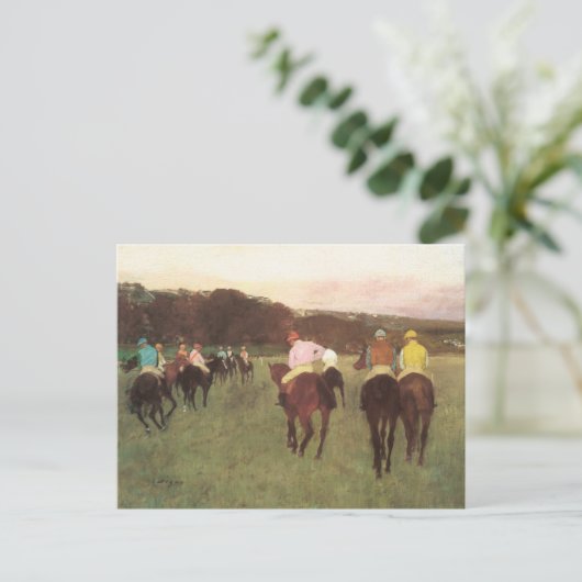 Racehorses bei Longchamp von Edgar Degas Postkarte (Stehend Vorderseite)
