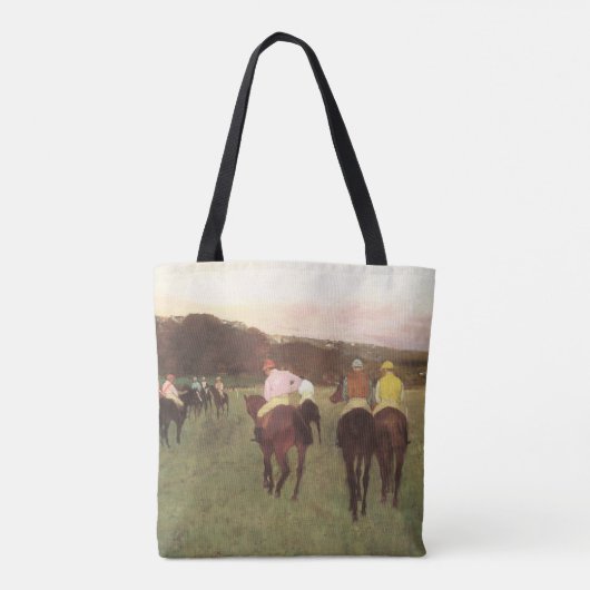 Racehorses bei Longchamp von Edgar Degas Tasche (Rückseite)