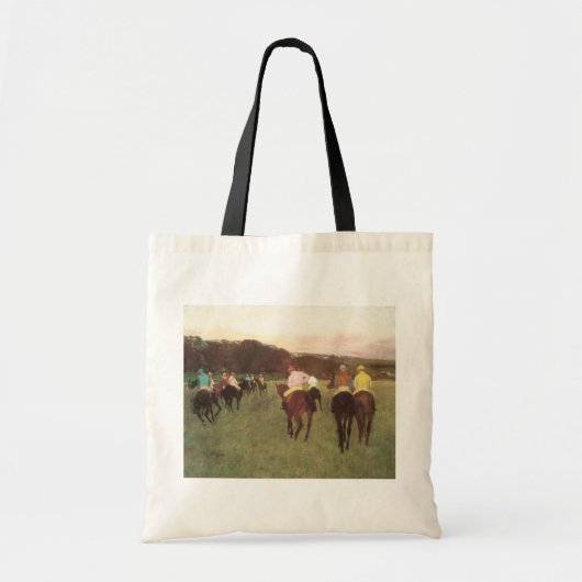 Racehorses bei Longchamp von Edgar Degas Tragetasche (Vorne)