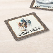 Racehorses Derby Party Brown Rechteckiger Pappuntersetzer (angewinkelt)