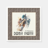 Racehorses Derby Party Brown Serviette (Vorderseite)