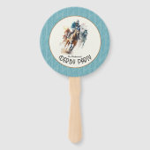 Racehorses Derby Party Türkis Fächer (Rückseite)