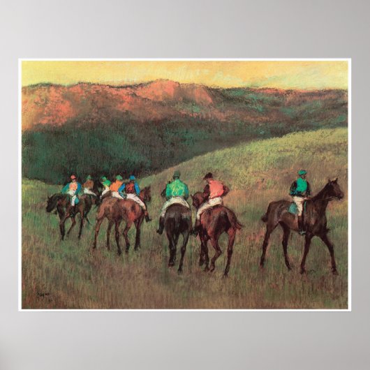 Racehorses in a Landscape, 1894, Edgar Degas Poster (Vorne)