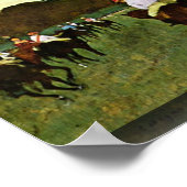 Racehorses in Longchamp von Edgar Degas Poster (Ecke)