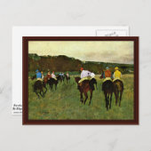 Racehorses in Longchamp von Edgar Degas Postkarte (Vorne/Hinten)