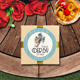 Racehorses und Jockeys Derby Runder Aufkleber