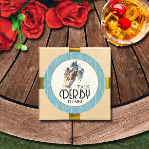 Racehorses und Jockeys Derby Runder Aufkleber