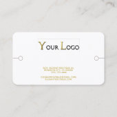 Racelet-Display rechteckiges Logo, weiß Gold Visitenkarte (Rückseite)