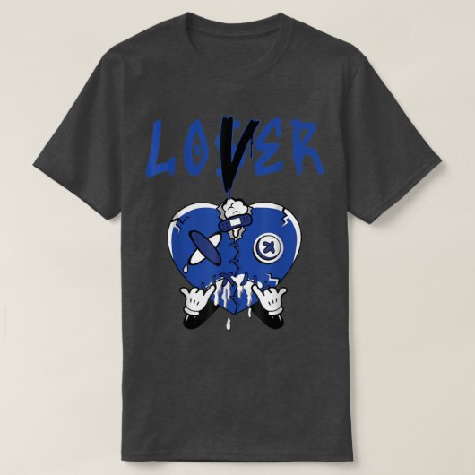 Racer Blue 5s T-Shirt zum Loser Lover Heart 5 Ar (Design vorne)