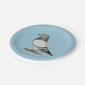 Racer Blue Bar Pigeon anzeigen Pappteller (Schrägansicht)