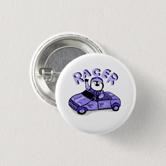 Racer Lila Penguin Button (Vorne & Hinten)