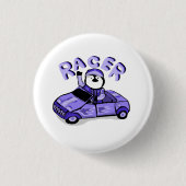 Racer Lila Penguin Button (Vorderseite)