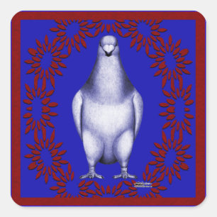 Racer Red and Blue anzeigen Quadratischer Aufkleber