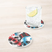 Racer Skull: Vintage Nahtlose Rebellion. Getränkeuntersetzer (Seite)