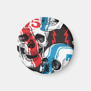 Racer Skull: Vintage Nahtlose Rebellion. Magnet