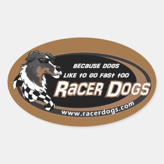 RacerDogs Original-Logo-Decks Ovaler Aufkleber (Vorderseite)