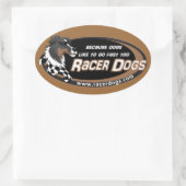 RacerDogs Original-Logo-Decks Ovaler Aufkleber (Tasche)