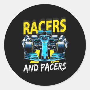 Racers And Pacers Rennwagen Die Kunst Des Rennens Runder Aufkleber