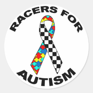 Racers for Autismus Runder Aufkleber